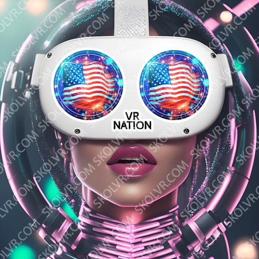 VR sticker with USA Flag
