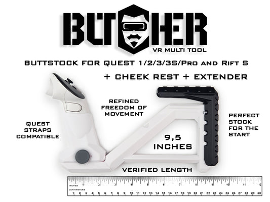 NEW BUTCHER VR Gunstock Multi Tool for Quest 1/2/3/3S/Pro/Rift S / PlayStation VR2