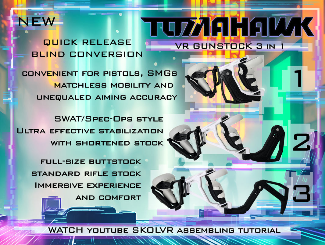 TOMAHAWK VR Gun Stock, Rifle stock, Best VR stock from SKOLVR