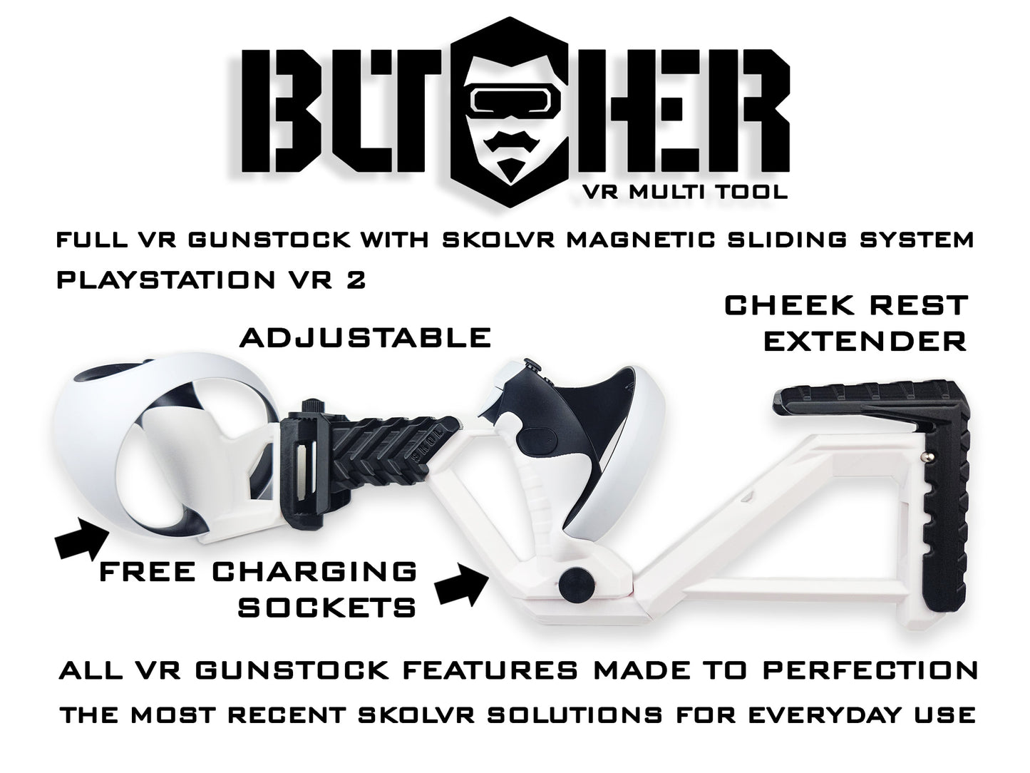 NOUVEAU BUTCHER VR Crosse Multi-Outil pour Quest 1/2/3/3S/Pro/Rift S / PlayStation VR2
