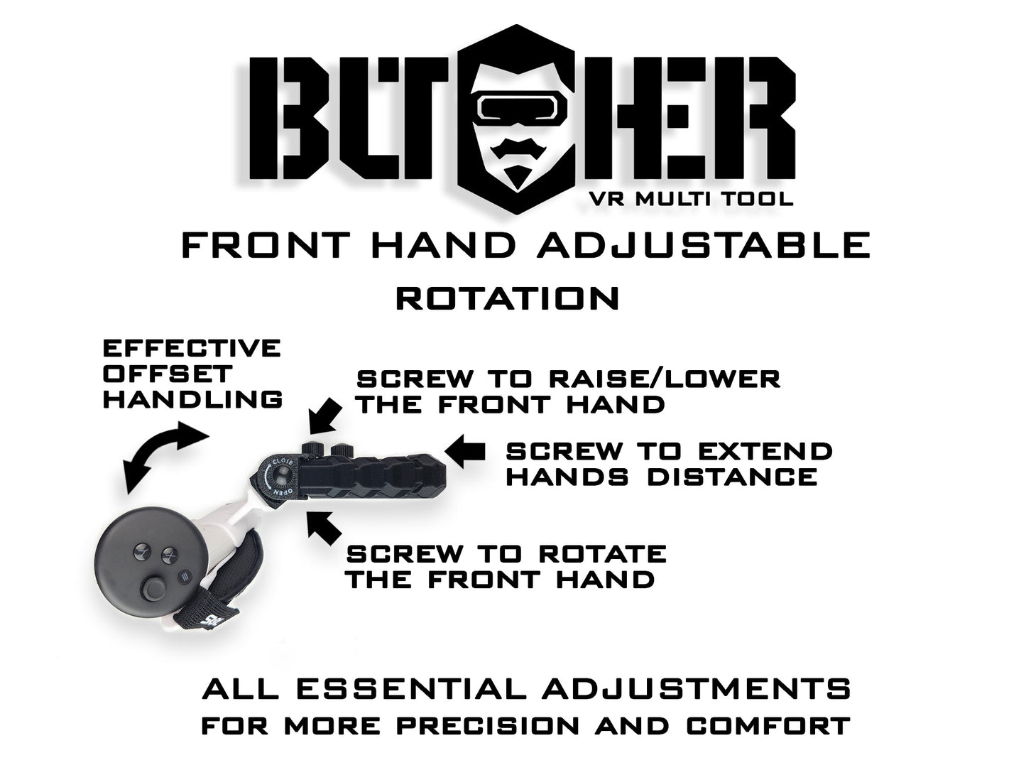 Outil multifonction BUTCHER VR Gunstock pour Quest 1/2/3/3S/Pro/Rift S / PlayStation VR2