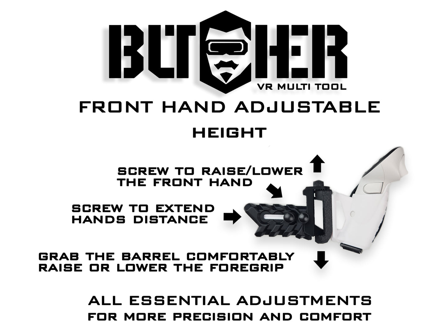 Outil multifonction BUTCHER VR Gunstock pour Quest 1/2/3/3S/Pro/Rift S / PlayStation VR2