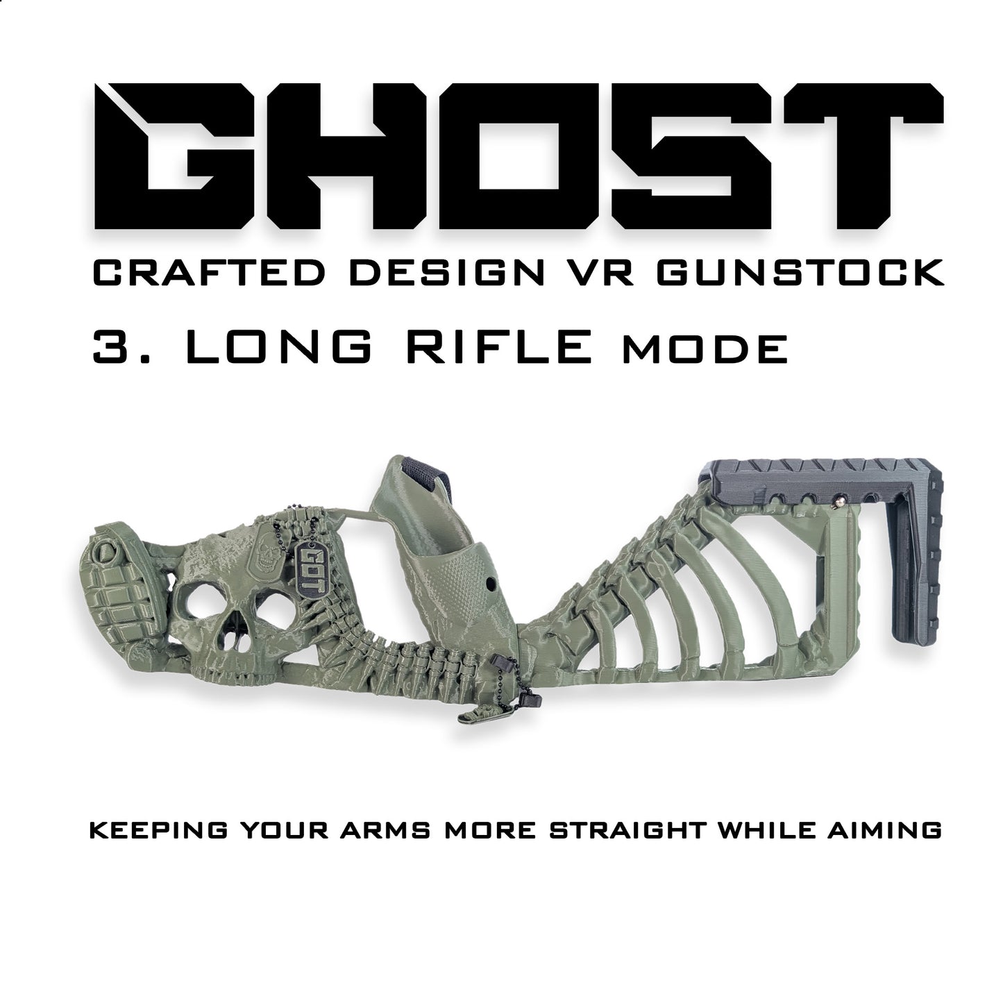 magnetic vr gunstock, mechanical vr mount, haptic recoil gun stock, zero-latency vr stock, tool-free vr rifle, vr tracking