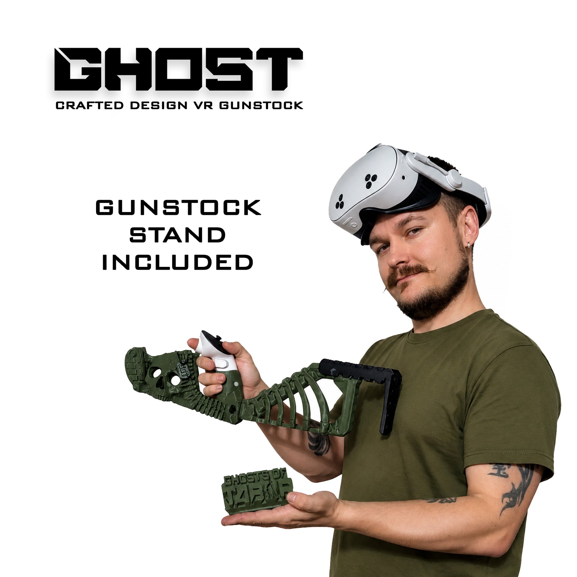 VR gunstock Ghosts of Tabor, Contractors VR stock, competitive VR aim, magnetic mount VR, lightweight VR stock