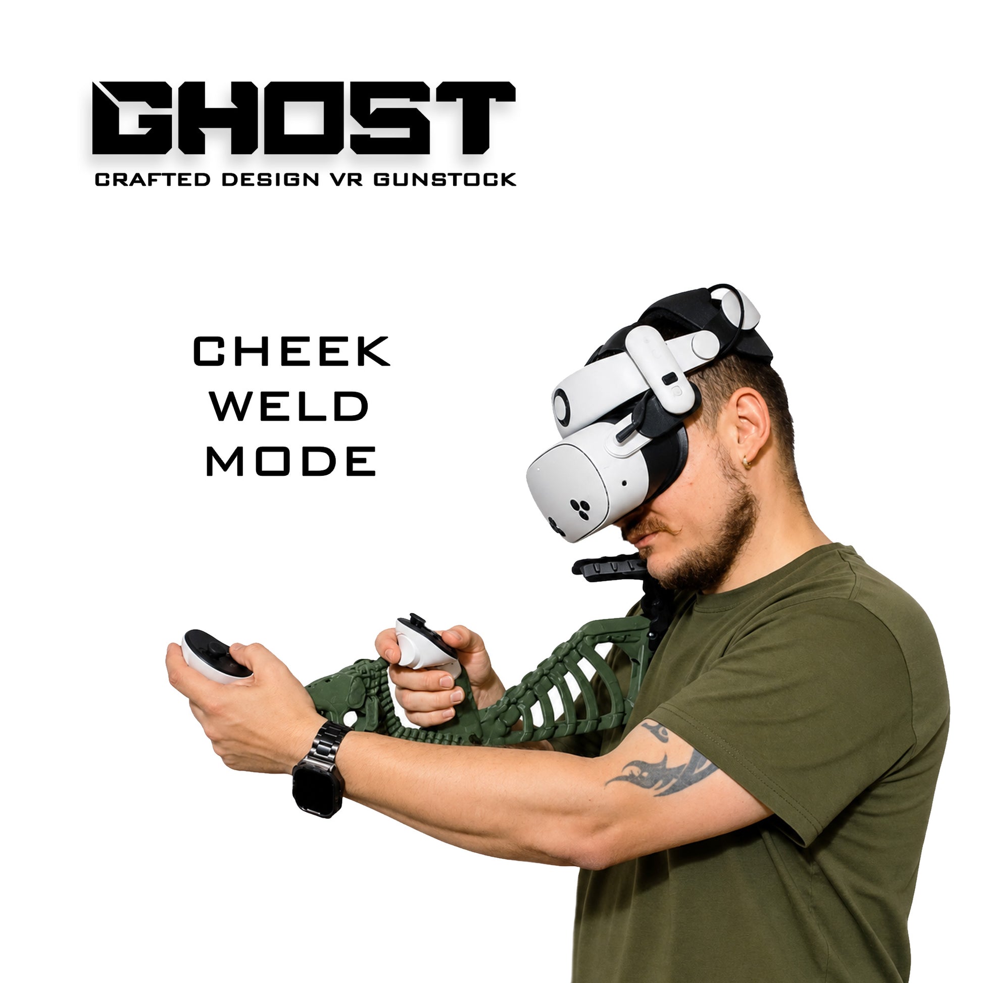 VR gunstock Ghosts of Tabor, Contractors VR stock, competitive VR aim, magnetic mount VR, lightweight VR stock