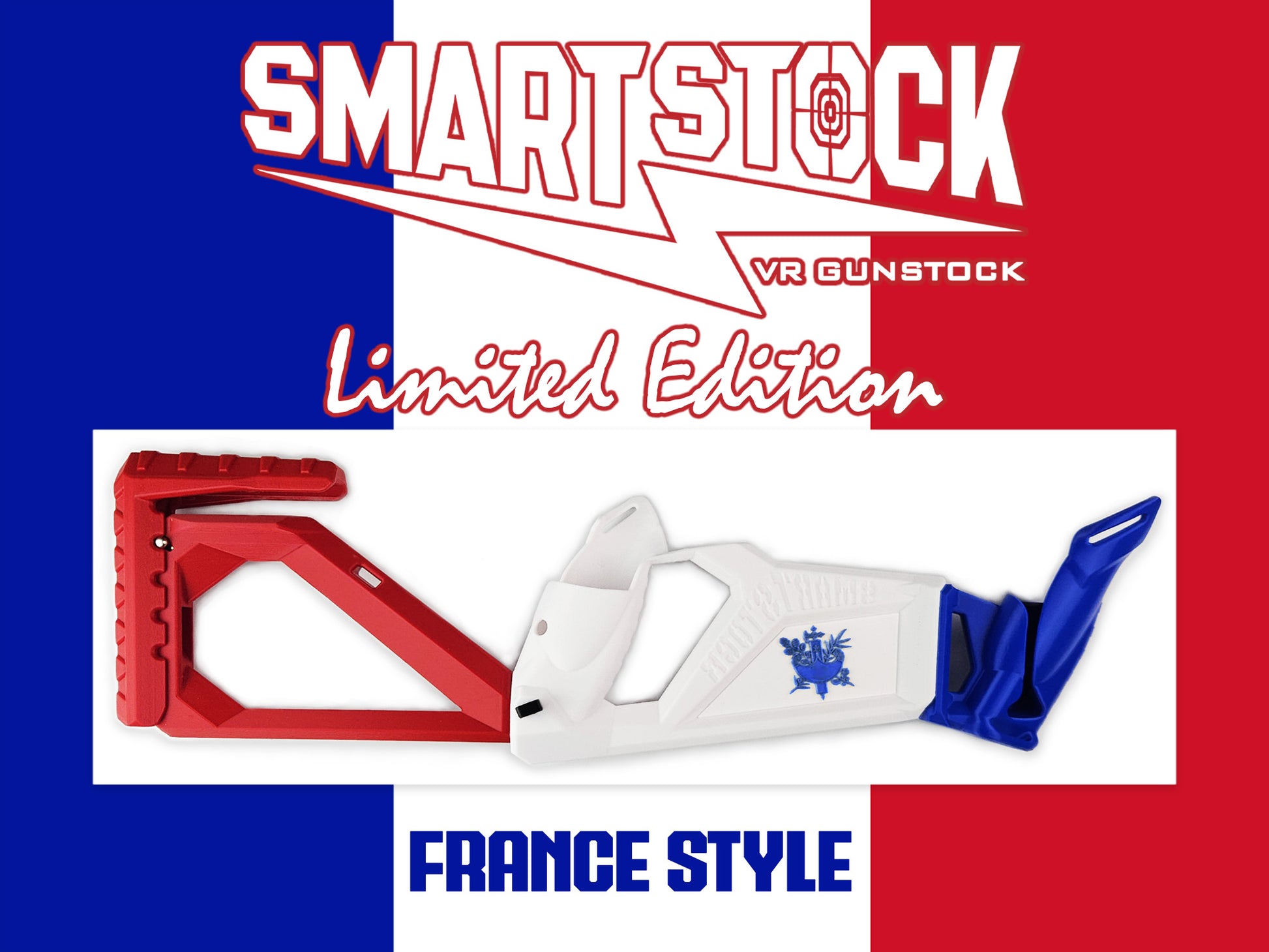 france virtual reality gunstock, VR controller stock, quest 3 gun stock, vr rifle accessory, tactical VR stock, magnetic vr stock