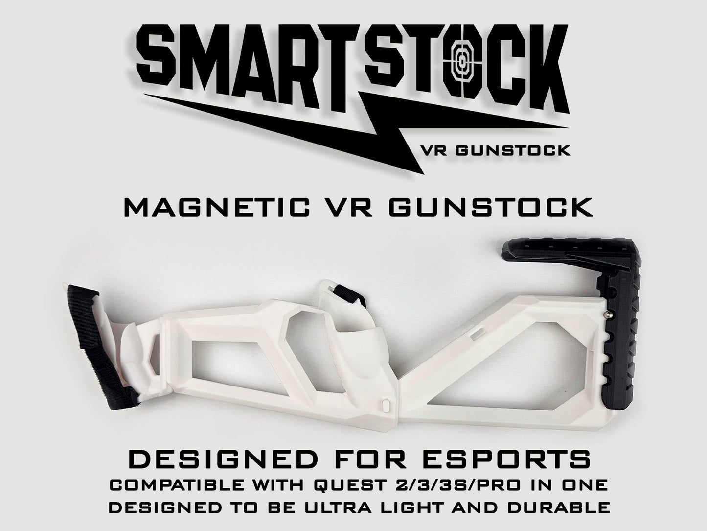 Crosse de pistolet VR SMARTstock pour Quest 1/2/3/3S/Pro/Rift S