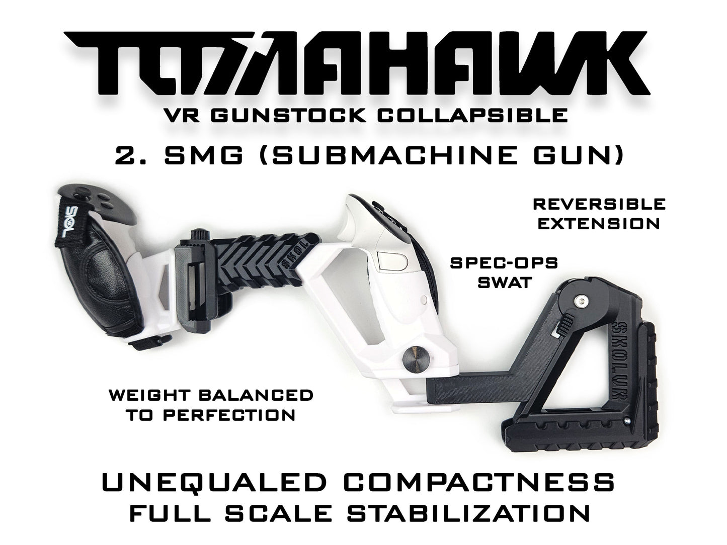TOMAHAWK VR Gunstock 3in1 für Quest 1/2/3/3S/Pro/Rift S / PSVR2 / Valve Index