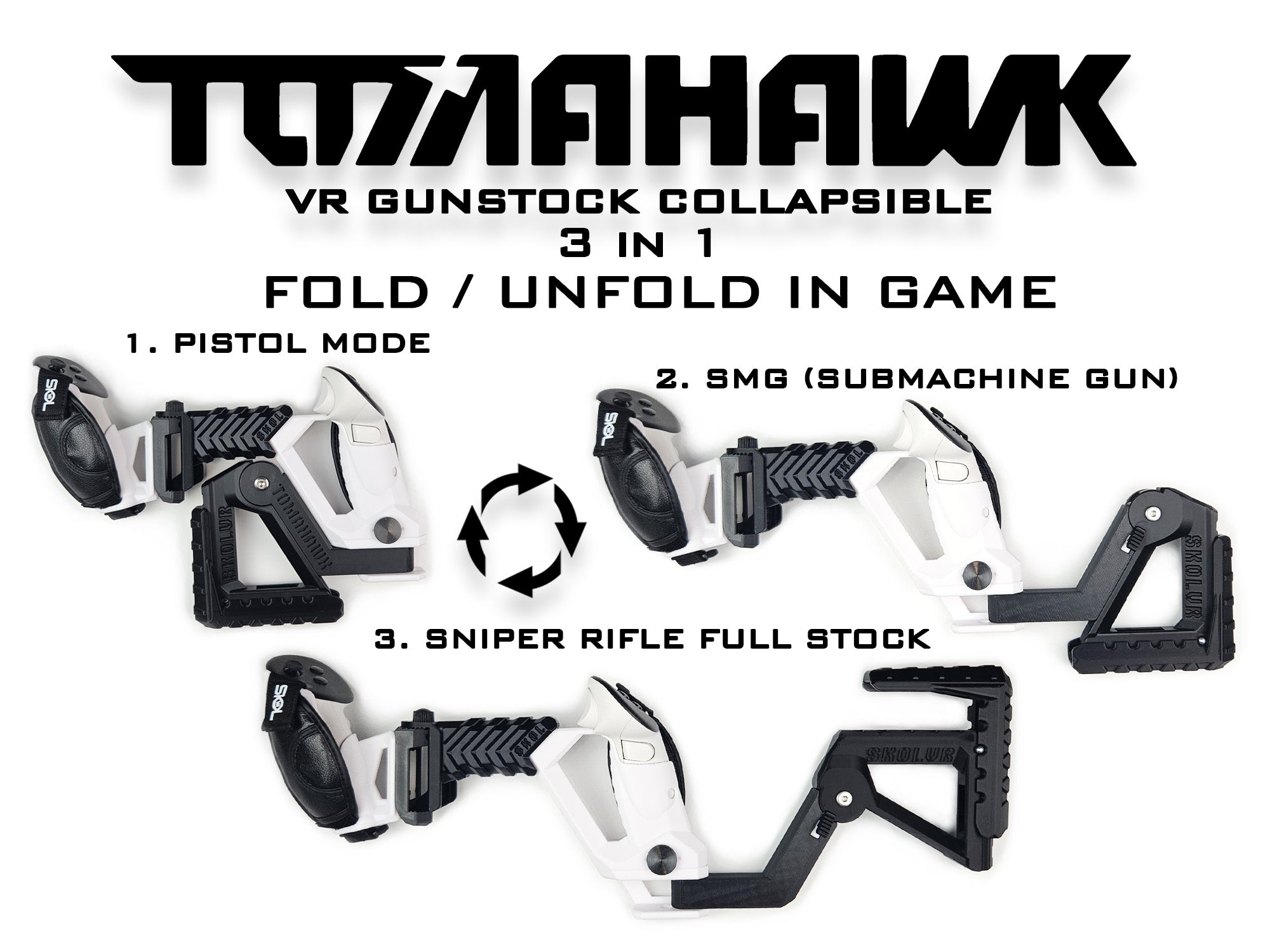 TOMAHAWK VR Gunstock 3in1 for Quest 1/2/3/3S/Pro/Rift S