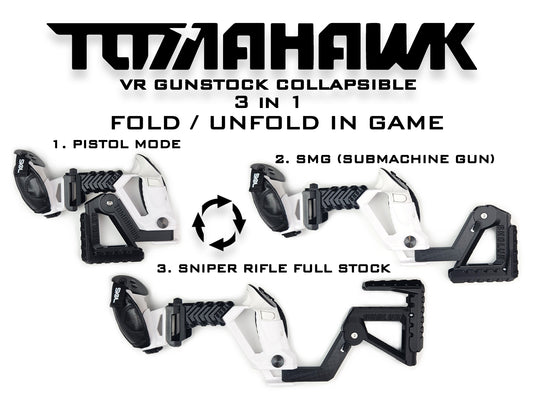 NEW TOMAHAWK VR Gunstock 3in1 for Quest 1/2/3/3S/Pro/Rift S / PSVR2 / Valve Index