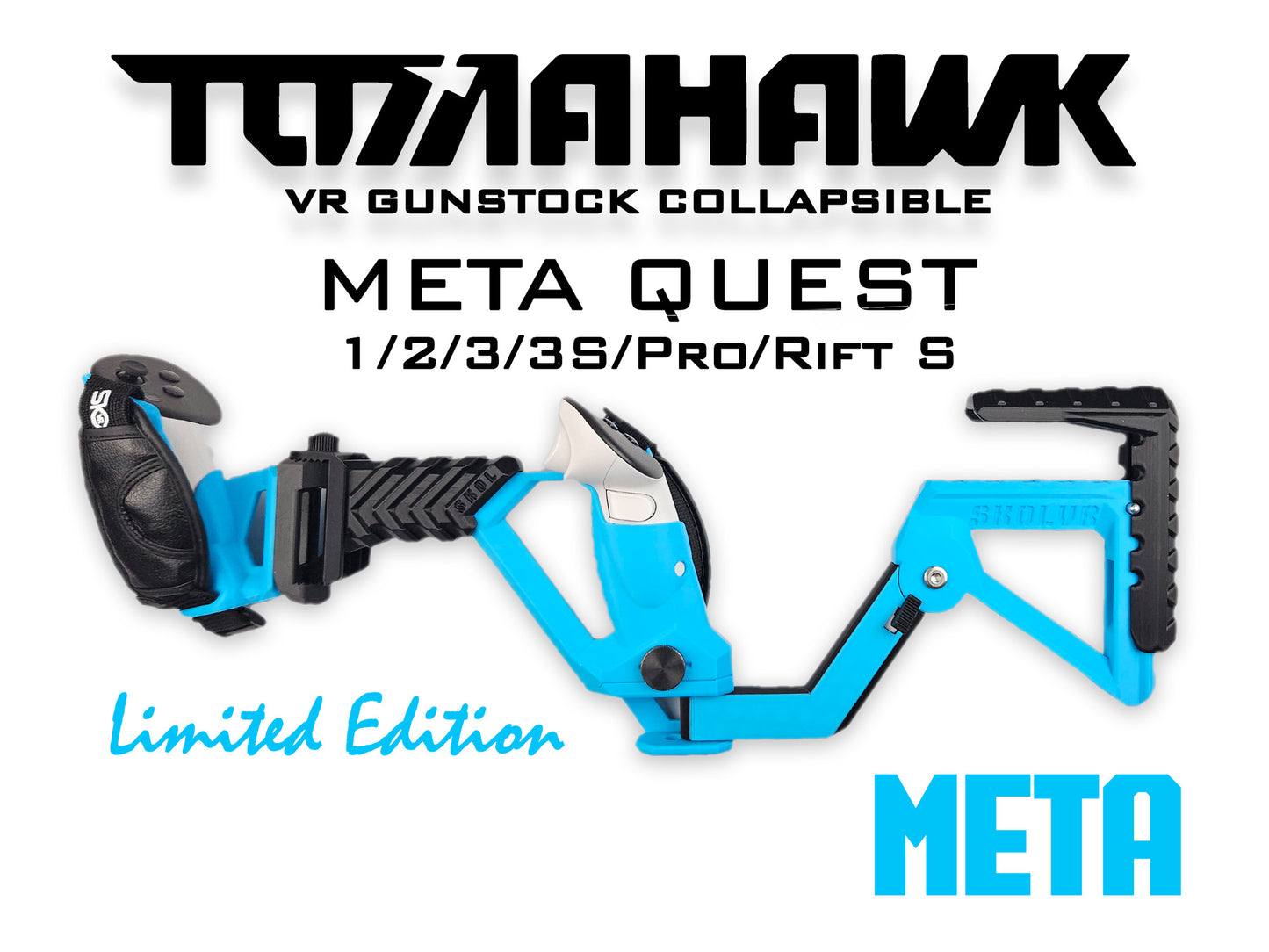 TOMAHAWK VR Gunstock 3in1 für Quest 1/2/3/3S/Pro/Rift S / PSVR2 / Valve Index