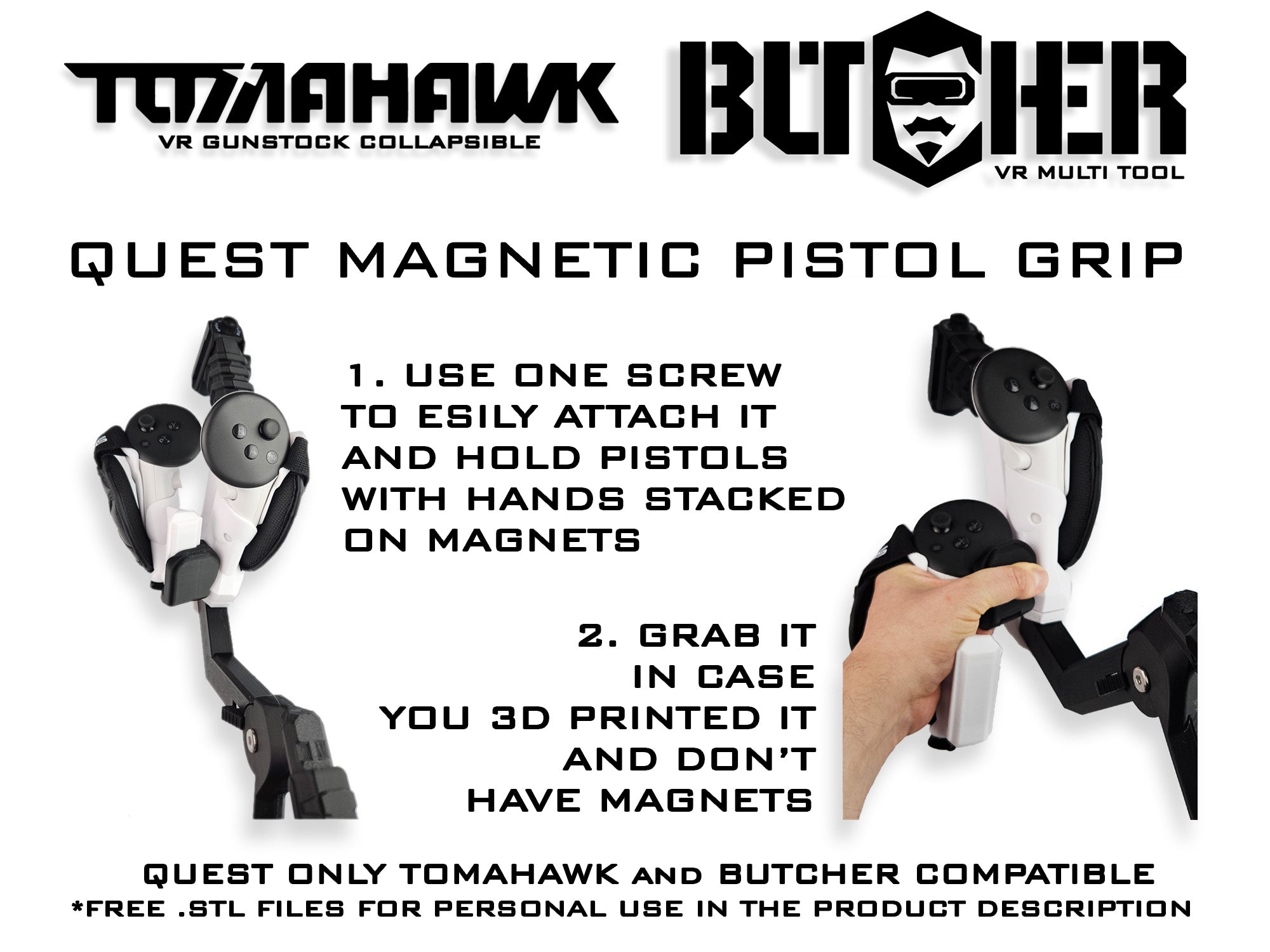 SKOLVR accessories, TOMAHAWK, BUTCHER, SMARTstock VR Gunstock