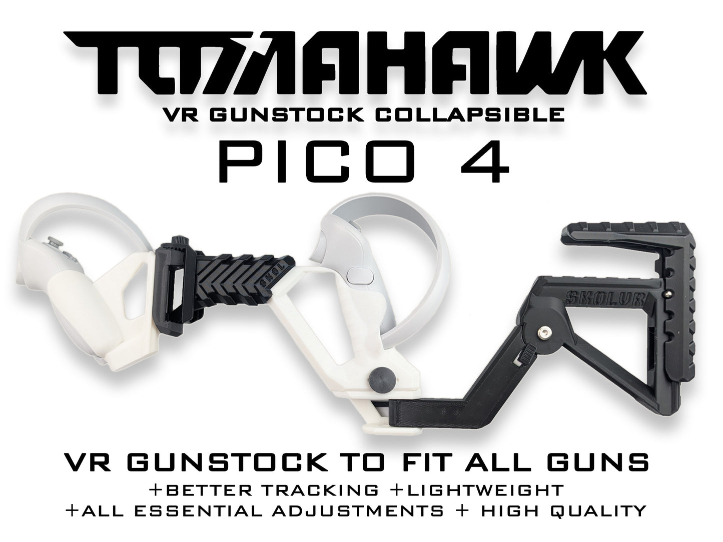 TOMAHAWK VR Gunstock Collapsible PICO 4 on a white background