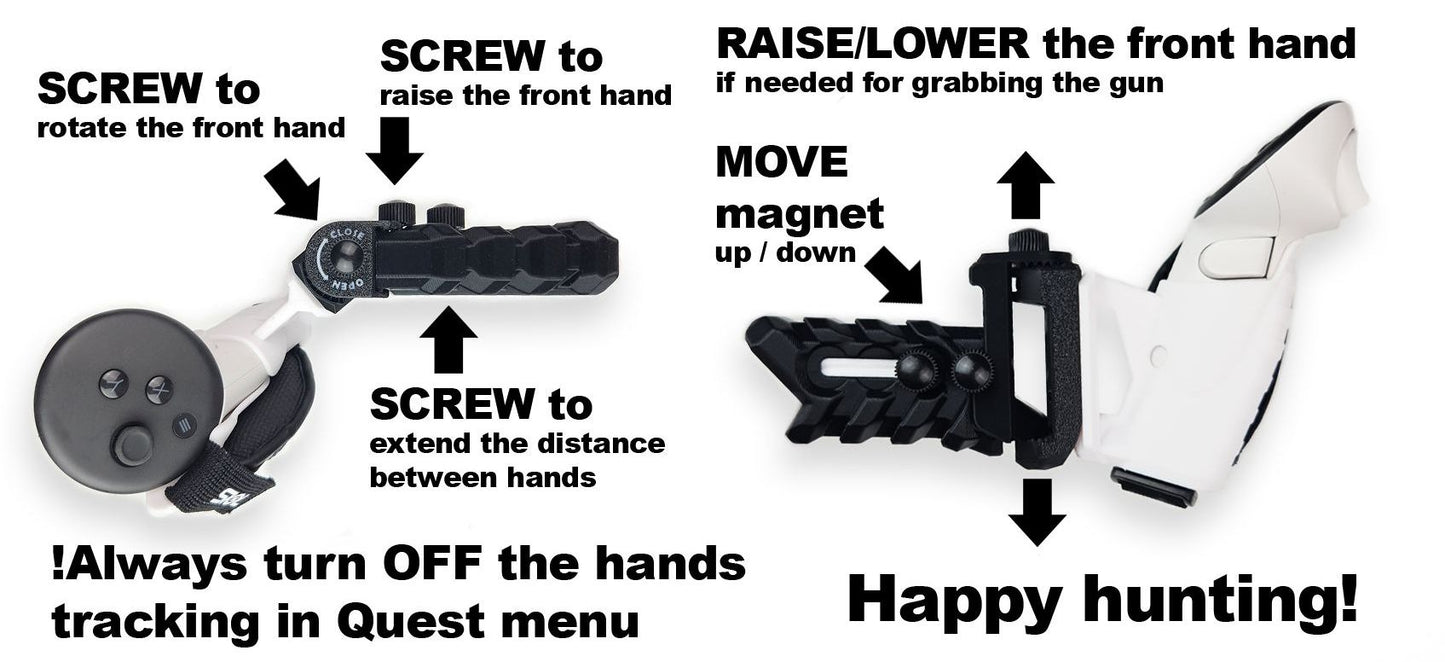 Outil multifonction BUTCHER VR Gunstock pour Quest 1/2/3/3S/Pro/Rift S / PlayStation VR2