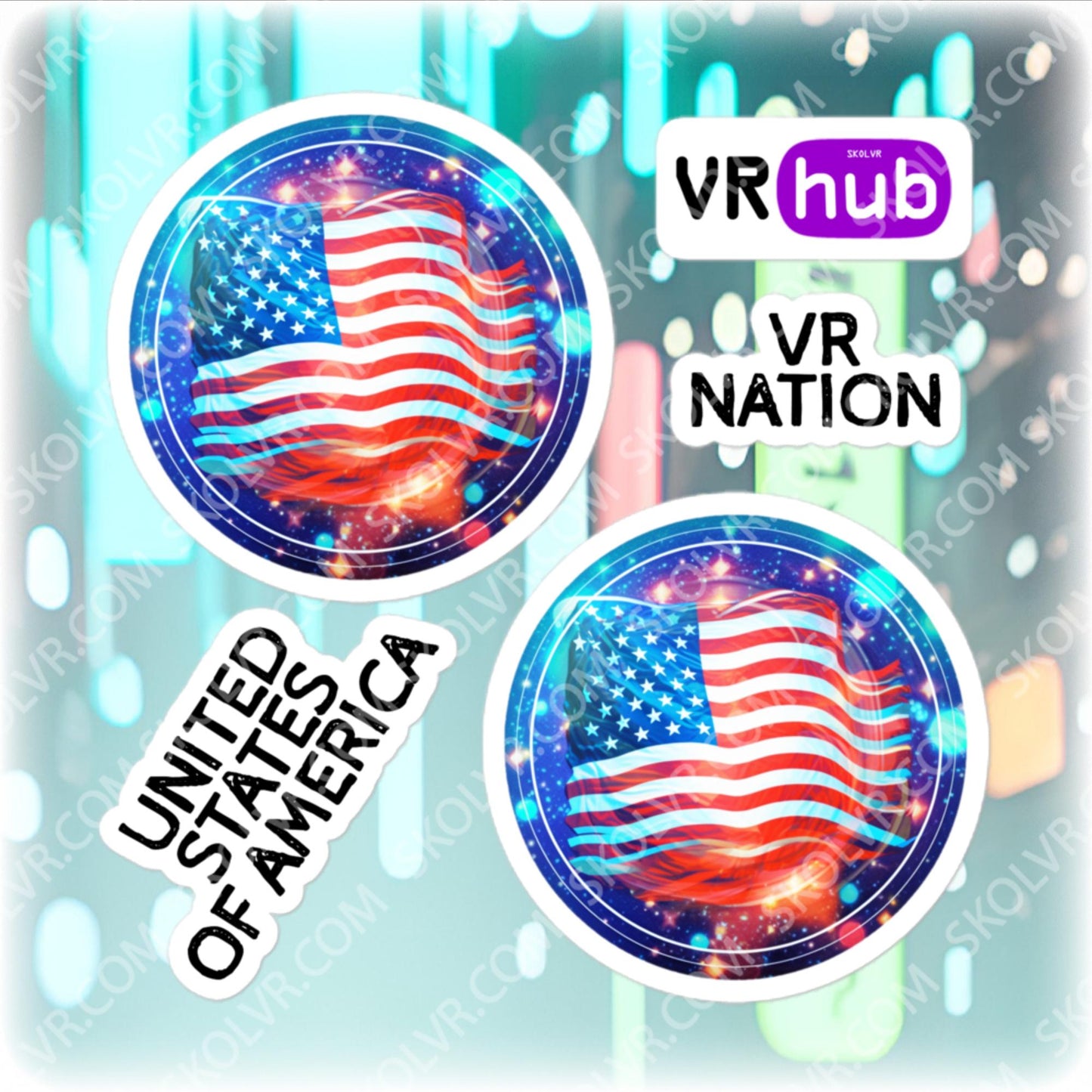 VR Headset Sticker 077 VR USA Flag – SKOLVR